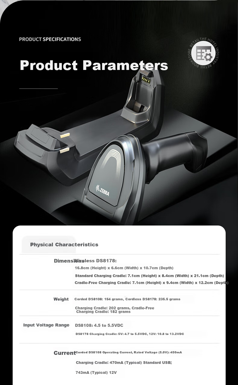 ZEBRA DS8178SR Barcode Scanner, Wireless Scanning Gun, Data Collection Barcode QR Code, Cashier Medical Insurance Payment, Pharmaceutical Traceability Logistics Express Delivery Inquiry Spare Parts Inventory 11