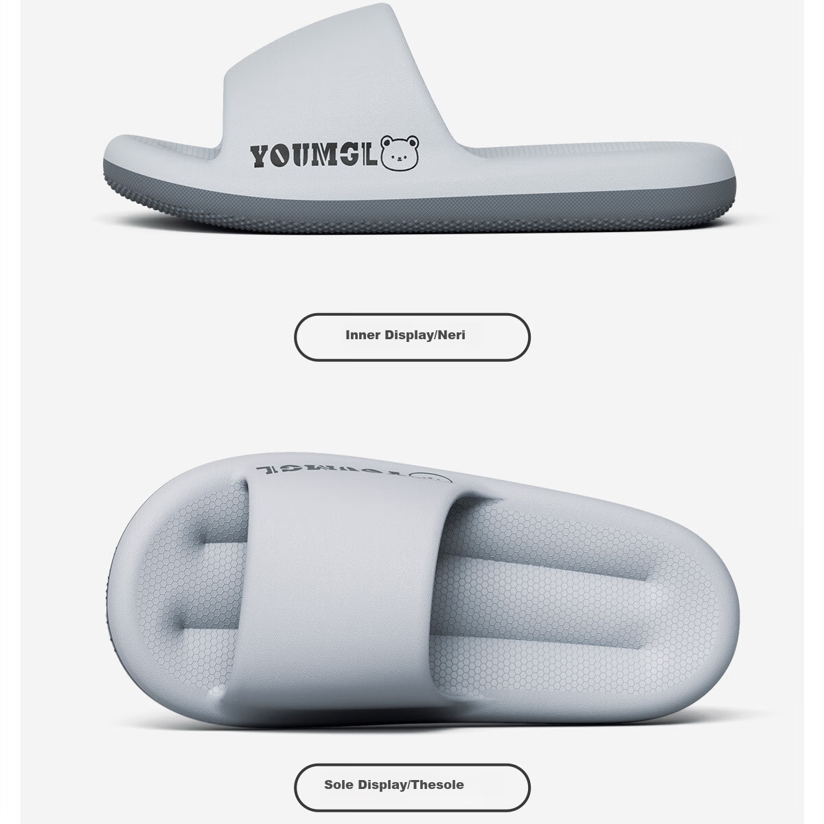 XGGC Squishy Slippers for Men, Outdoor Summer Home Non-Slip Shower Thick-Soled Couple Slippers for Women, Outdoor Wear, Coffee Brown 40-41 12