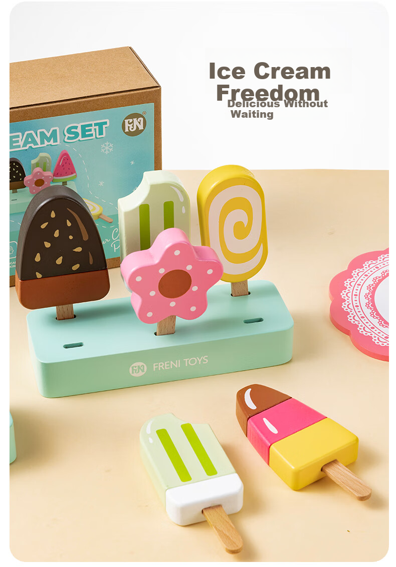 FN Children's Pretend Play Ice Cream Toy Set Kitchen 5 Small Boys Girls Toddlers 1-3 Years Old Birthday Gift 4