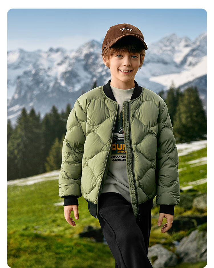 BALABALA Kids Lightweight Warm Down Jacket Boys Girls Outerwear 2025 New Autumn Winter Comfortable Simple Trendy 7