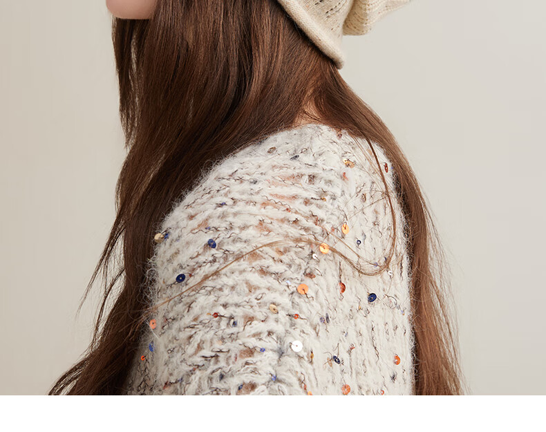 CACUSS Women's Wool Hat, Lightweight Spring And Autumn Knitted Cap, Fashionable Slouchy Hat, Face-Slimming Knitted Beanie for Women, Beige 8