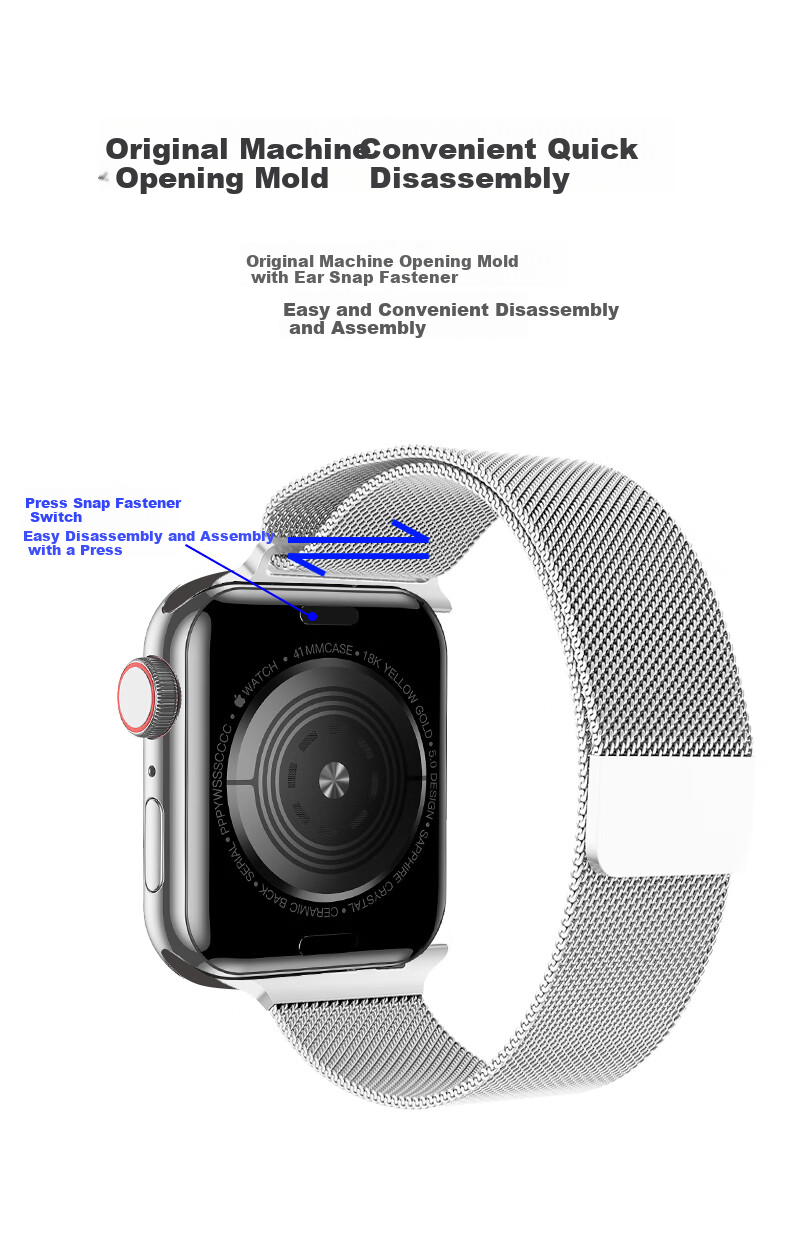 Freeson Compatible with Apple Watch Bands for Apple Watch SE/SE2/SE3/S10/S11/9/8/7 Milanese Loop Magnetic Buckle Strap 38/40/41mm - Pink 5