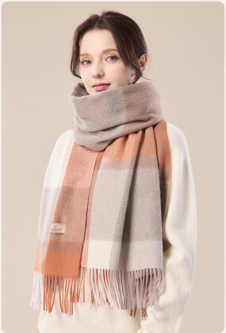 JIUMU 100% Cashmere Scarf for Women Warm Shawl Air Conditioning Cape Birthday Gift for Mom and Girls Gift Box Set 12