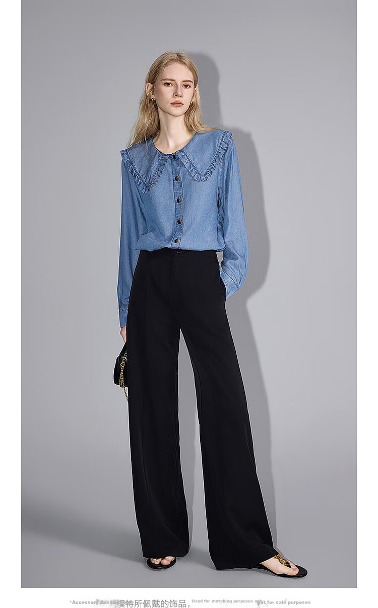 Dme Denim Shirt, Spring And Autumn Turndown Collar Long-Sleeve Shirt, Women's Top 8