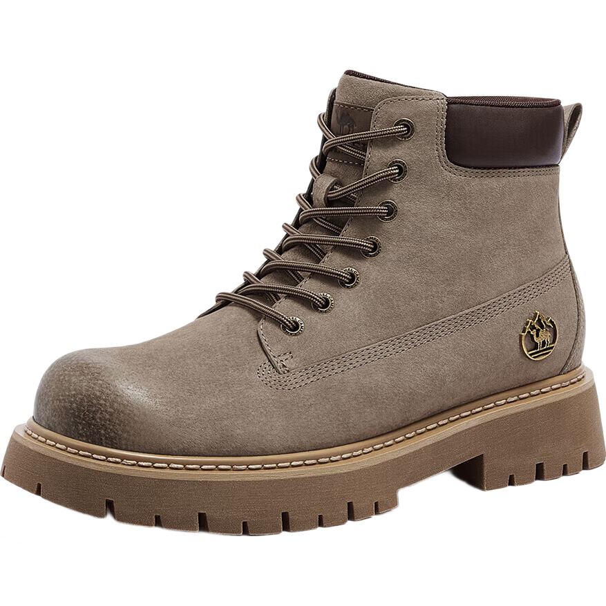 CAMEL [Shanyue] Work Boots for Men, Trendy Thick-Soled Heightening Martin Boots L15W076018 Deep Sand (Men's Style) Size 41