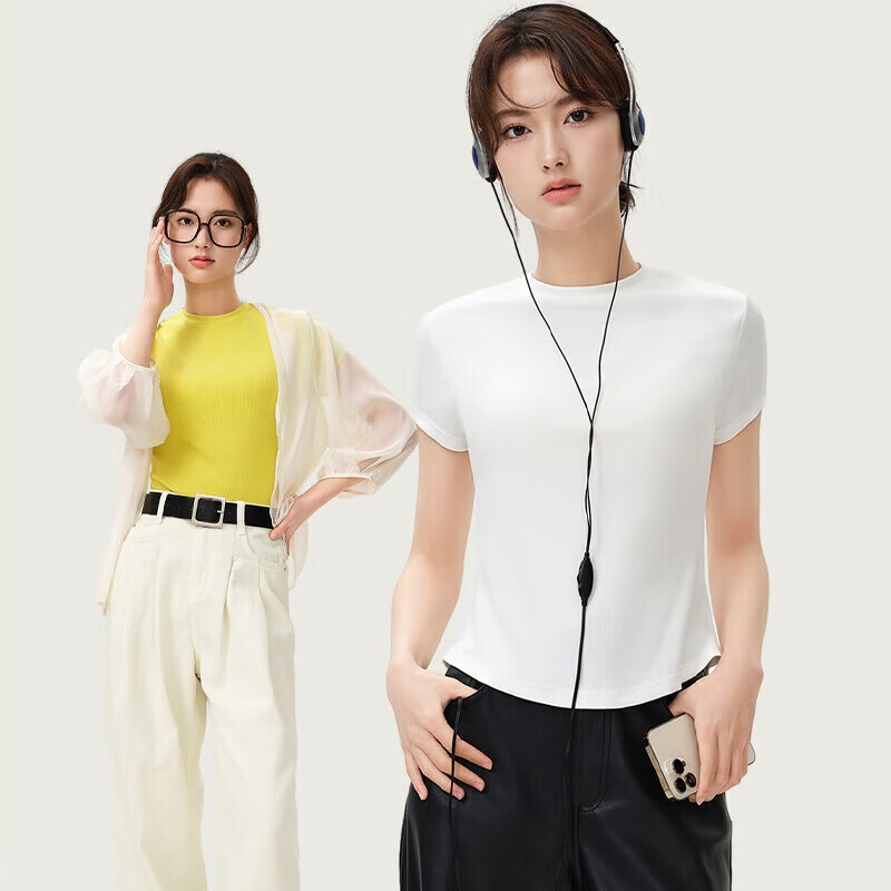 Jianyun Modal Cotton Women's Slim Fit Short Sleeve Thin Base T-Shirt Summer Wear