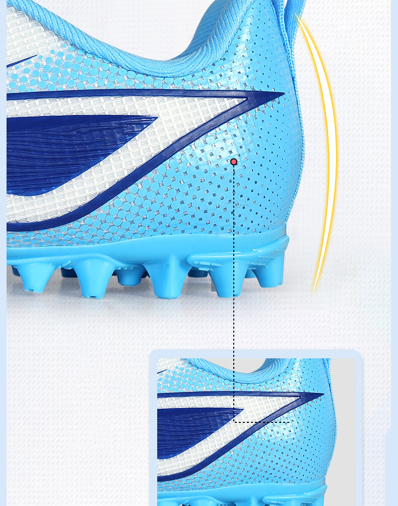 Li-Ning Soccer Shoes for Children Aged 6-12, MG Short Studs Youth Professional Soccer Shoes for Boys, Elementary School Students' Cleats, Jiyin 3 Blue Size 40 3