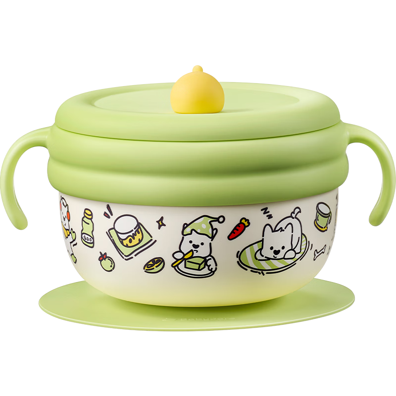 Babycare Baby Food Bowl Children's Water-Filled Insulated Suction Bowl Stainless Steel Tableware Anti-Drop 2025 New Lunch Box