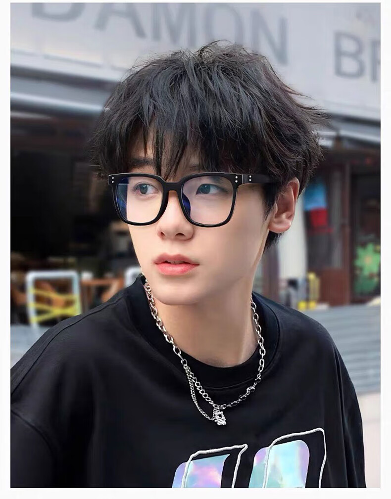 Jimmy Orange Blue Light Blocking Radiation Protection Black Frame Glasses Unisex Trendy Large Frame Non-Prescription Plano Glasses for Nearsightedness 7