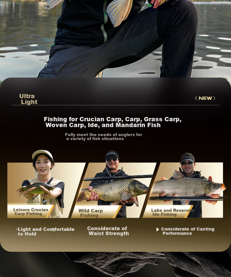 Handing Feiyue Fishing Rod, Handheld Rod, Ultra-Light Composite Rod, Platform Fishing Rod, Ultra-Light Fishing Pole, Handheld Rod, Carbon Fiber Small Composite Fishing Rod, 8.1m 11