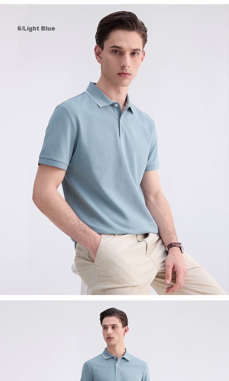 Giordano Men's Short-Sleeve Polo Shirt, Summer New Style, High-Tech Cool-Feeling Antibacterial Contrasting Color Lapel Top, 18015002 12
