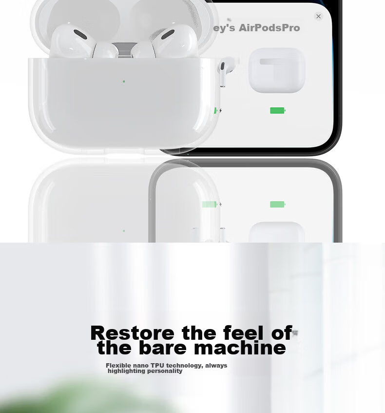 ESCASE AirPods Pro 2nd Generation Protective Case, AirPods Pro 2 Protective Case, Apple Wireless Bluetooth Earphones Shockproof Dustproof Silicone Transparent, Bare Phone Aesthetic Pendant Small Airplane 9