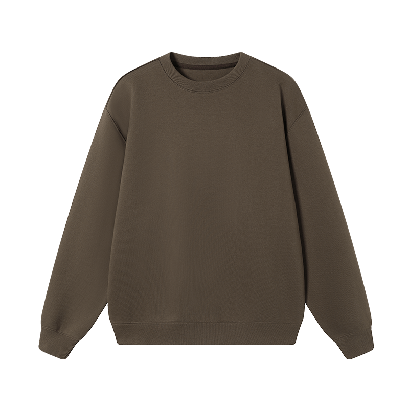 JD Jingzao Women's Sweatshirt 25 Winter New Round Neck Solid Color Jacket Chestnut Brown M