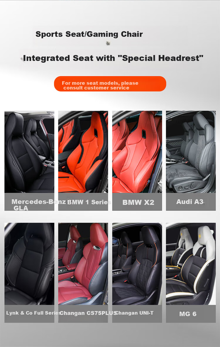 Rice Soup Car Headrest And Lumbar Support Integrated Sports Seat, Specialized Double Buckle, BYD Changan BMW Mercedes Neck Pillow 4