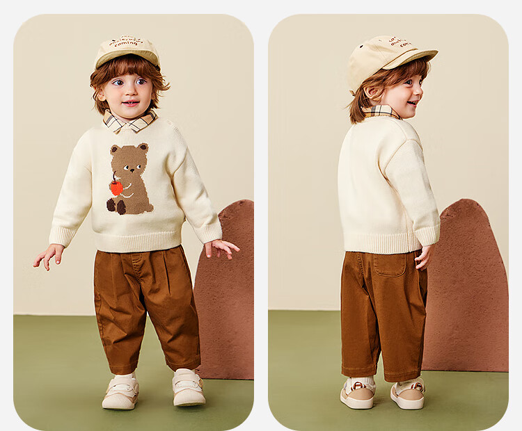 Minibala Bala Children's Baby Sweater Soft Skin-Friendly Non-Deforming Red Christmas Sweater [Artist Collaboration] 2