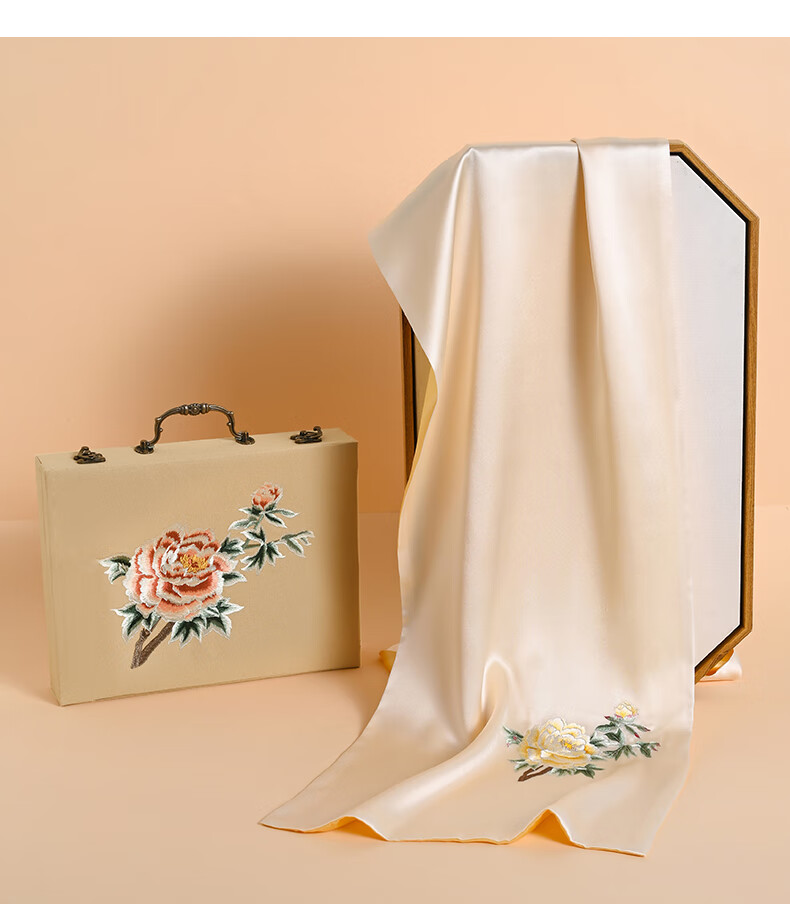Hangsilu Silk Scarf, Women's Mulberry Silk Shawl, High-End Birthday Gift, Holiday Present for Mom And Elders 14