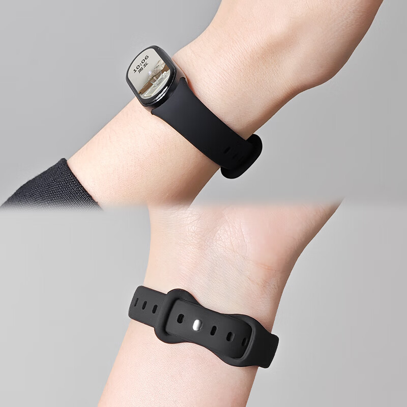 Ремешок Iboann для Xiaomi Band 9/8, керамическая версия, силиконовый, черный