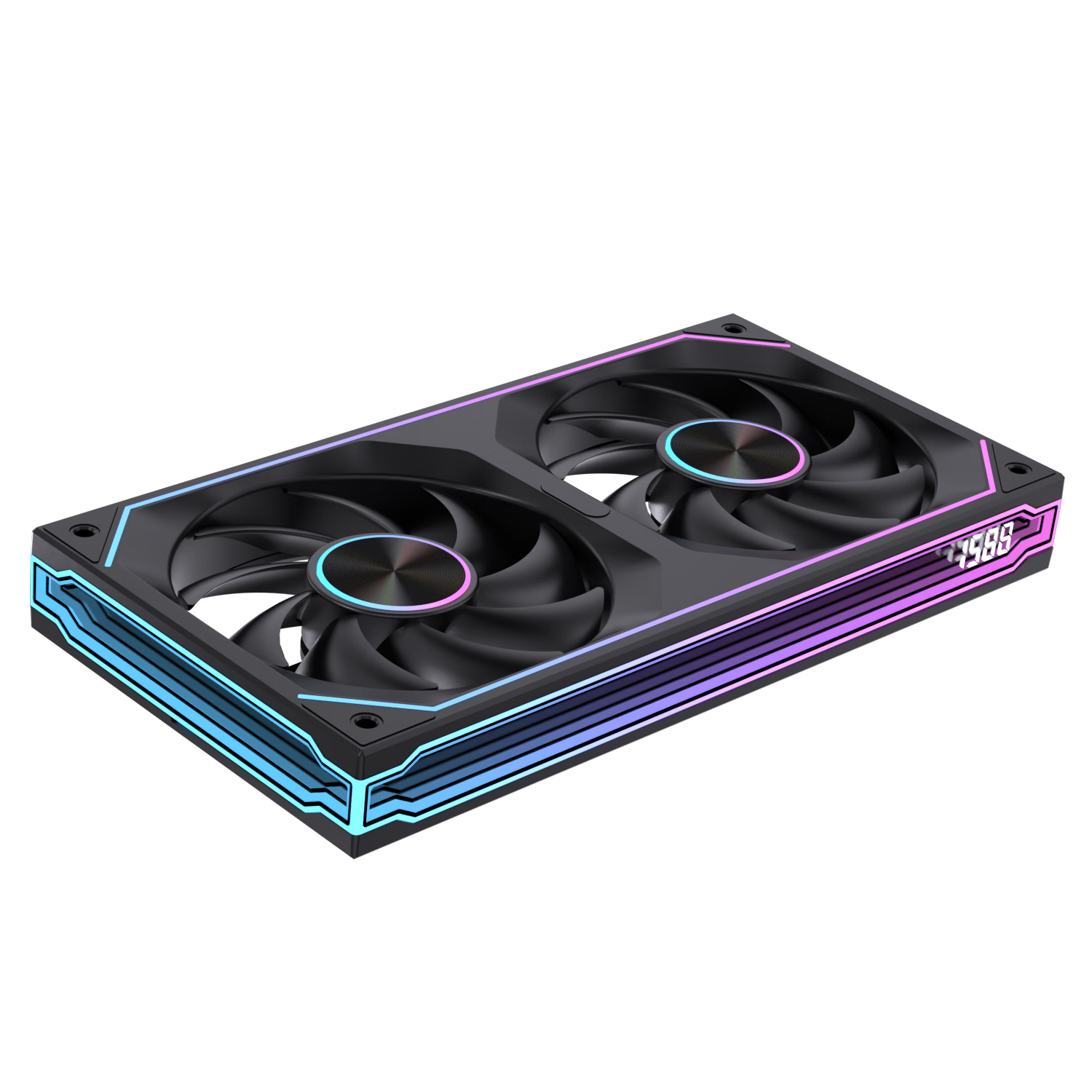 Raleigh Cool LianGuan PRO240 Integrated Building Block Fan Water Cooling Black 12cm Case Fan Genuine Blade Infinite Mirror Digital Display ARGB Sync PWM Speed Control Silent Desktop Computer Fan