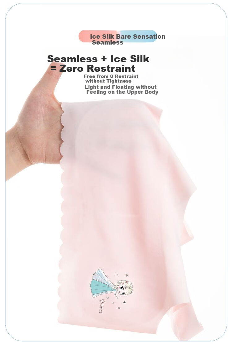 Dingguagua Girls' Underwear, Children's Puberty Stage One, Summer Ice Silk Thin Vest Bra for Elementary School Girls 4