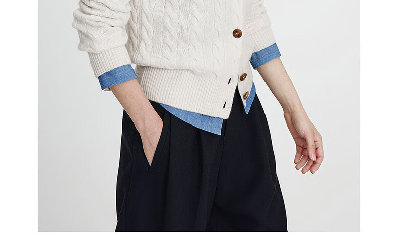 NaviKeel Italy Small Sailboat Women's 100% Wool Cable Knit Cardigan Sweater Jacket 2334094512 Light Gray M 23
