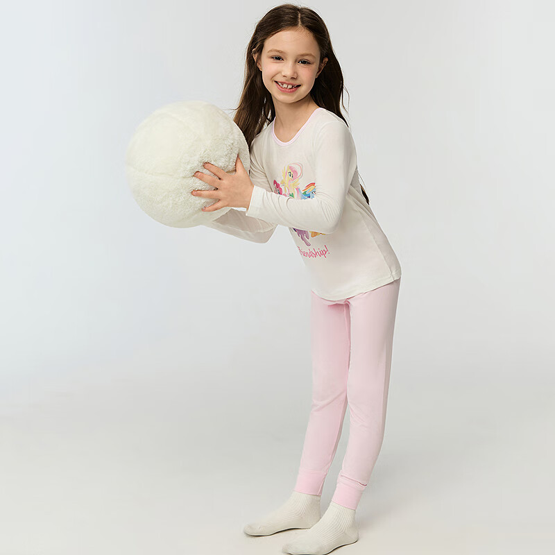 AIMER KIDS Antibacterial Modal Girls Thermal Underwear Set 2025 New Light Warmth [5~15℃] Long Live Friendship 100