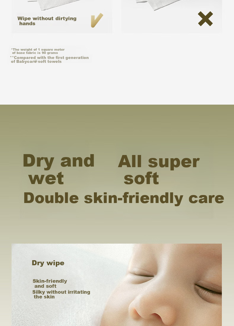 Babycare [Diaper Gift] Camellia Soft Wipes, 80 Sheets * 1 Pack 9