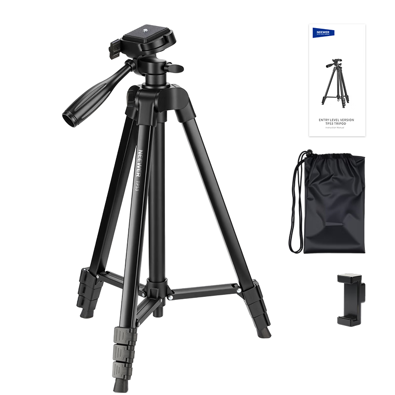 NEEWER Tripod, Professional Photography And Videography Equipment for DSLR Cameras, Portable Phone Stabilizer, Selfie Stand, Live Streaming, Photography, Video Recording, Outdoor Monopod, Hydraulic Pan-Tilt Head Tripod