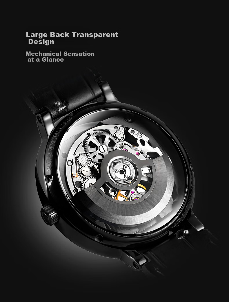 CIGA Design Z Series Square And Round Path Fully Skeletonized Mechanical Watch for Men, Birthday Gift 7