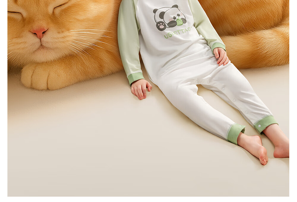 Betis Kids Spring Autumn New Pure Cotton Long Sleeve Belly Protection Unisex Children's Pajamas Homewear Jumpsuit Set 7