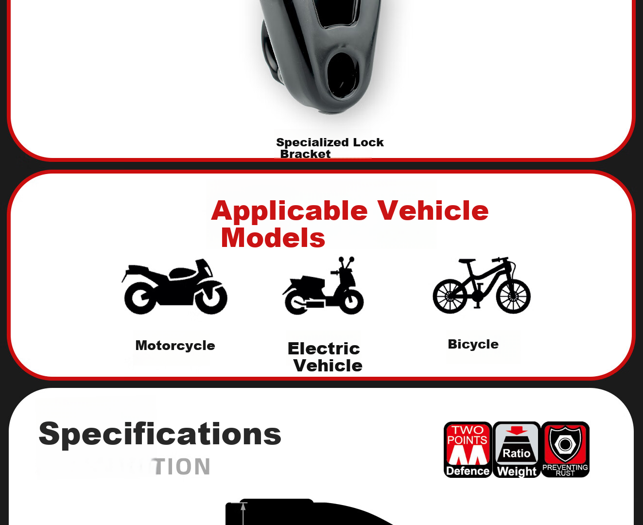 KOVIX KVC1 Motorcycle Disc Brake Lock, Electric Bike Lock, Mountain Bike Anti-Theft Lock, Waterproof C-Grade Lock Core, Scooter Lock 4