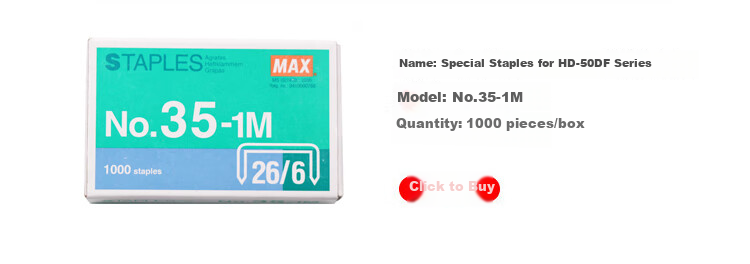 MAX HD-50DF Dual-Rod Labor-Saving Stapler, Business Financial Stapler for Binding 2-30 Pages, Compatible with NO.3/NO.35 Staples, Blue 1