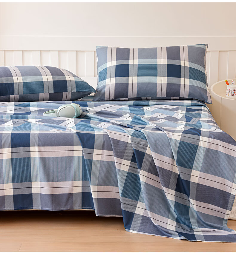 Grace Class A 7A Antibacterial Bed Sheet, 100% Pure Cotton, Double Bed Sheet for All Seasons, Skin-Friendly, 230*245cm, Genso 1