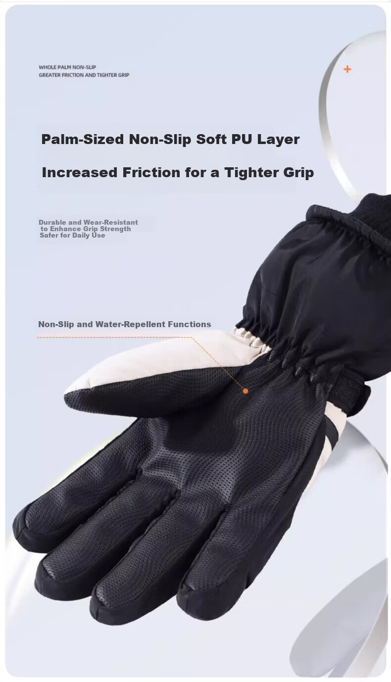 Huili Ski Gloves for Men And Women, Winter Fleece-Lined Thick Warm Windproof Water-Resistant Touchscreen Electric Bike Storage Gloves 10