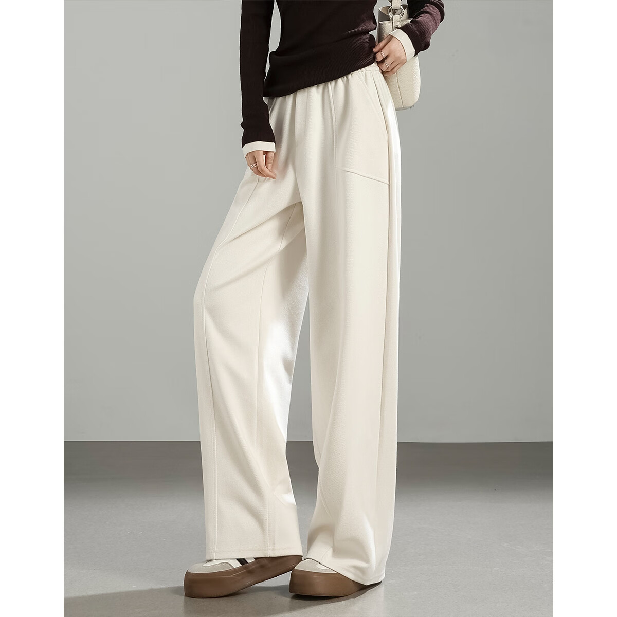 Demana [Rescue for Thick Legs] Autumn Simple Style Pineapple Pattern Curved Blade Loose Fit Slimming Sweatpants Women's Casual Pants