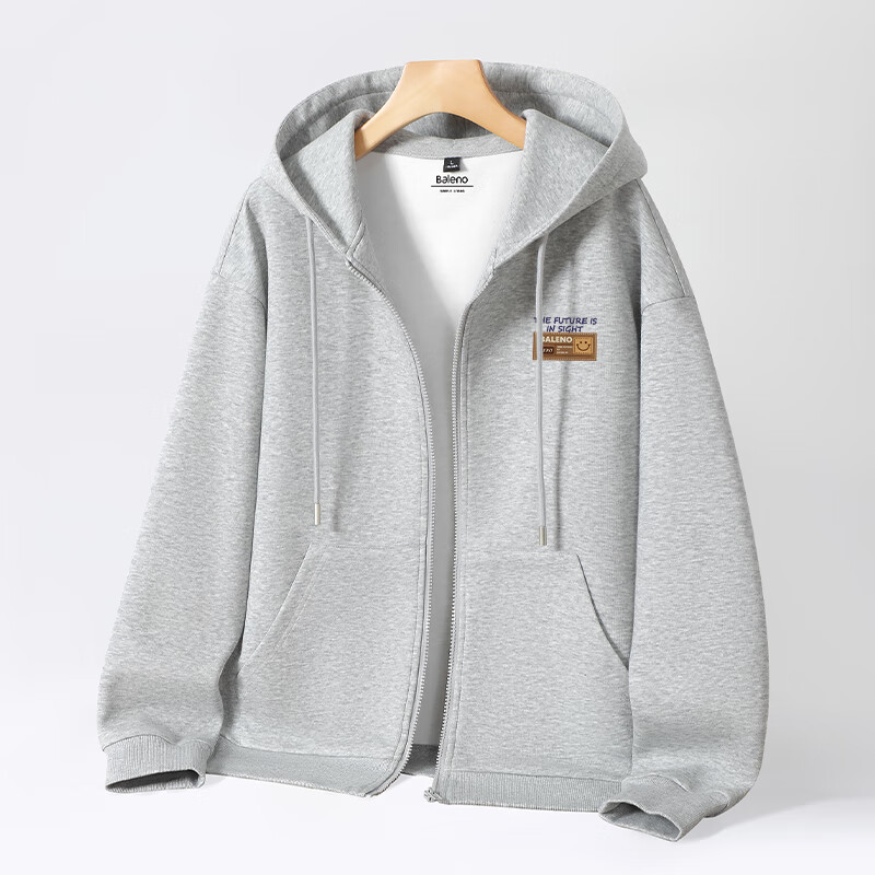 Baleno Hoodie for Men, Spring And Autumn Vintage Versatile Casual Hooded Jacket, Loose Trendy Long-Sleeve Knitted Cardigan Outerwear 6