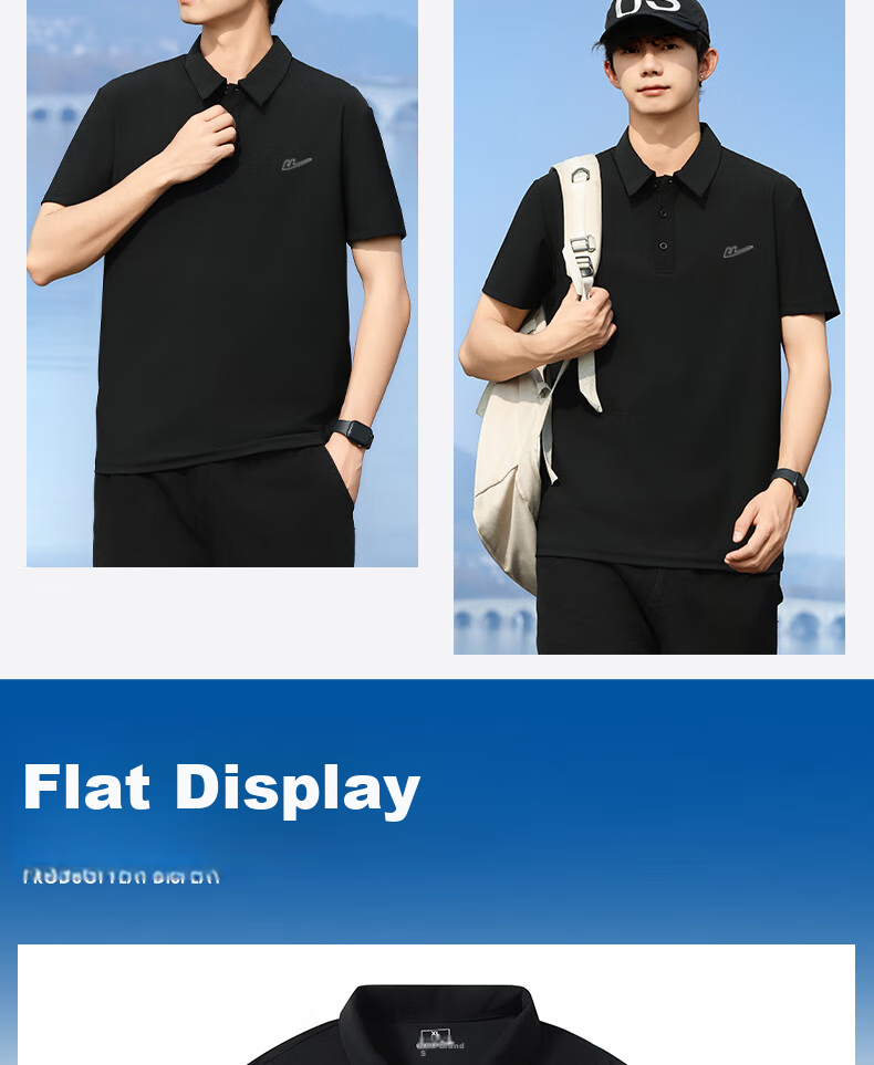 Huili Short-Sleeve Polo Shirt for Men, Outdoor Breathable Quick-Dry T-Shirt, Men's Collared Ice Silk Short-Sleeve T-Shirt, Sportswear Top 8