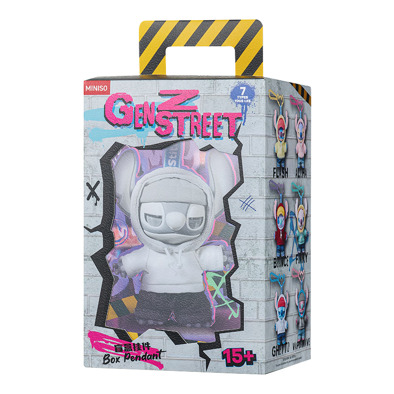 MINISO Disney Stitch GenZ Street Graffiti Plush Blind Box Pendant Figurine Toy Decoration Birthday Gift Single Box