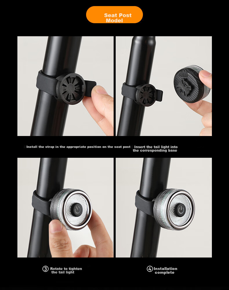 Siwangongli Bicycle Taillight, Night Riding Warning Light, Mountain Bike And Road Bike Intelligent Sensor Brake Taillight, Bow-Shaped Model 6