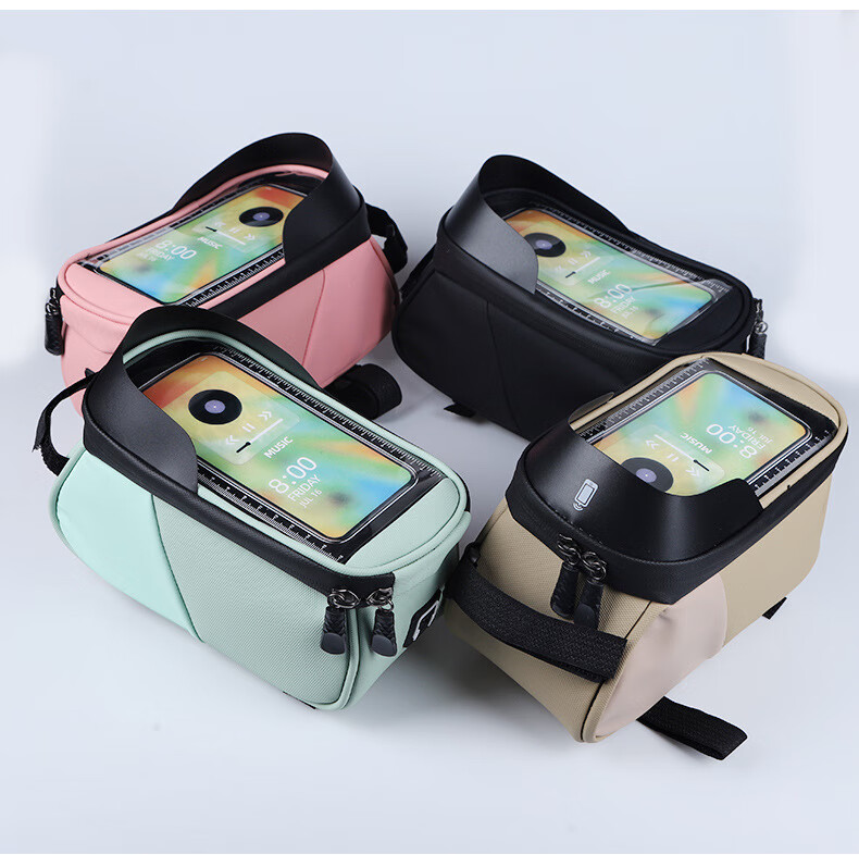 40,000 Kilometers Bicycle Front Frame Bag Mountain Bike Phone Storage Bag Waterproof Front Hanging Pack Cycling Gear Black 5