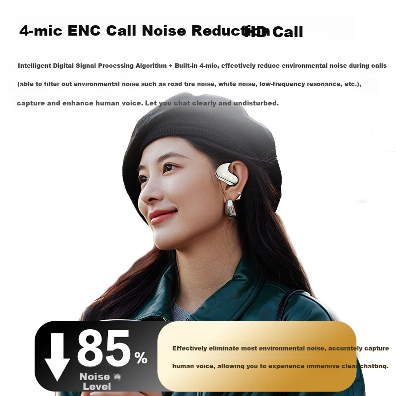 Беспроводные наушники Newmine TWS-Q10, Bluetooth 5.4, внутриканальные, с шумоподавлением, IPX5, черный
