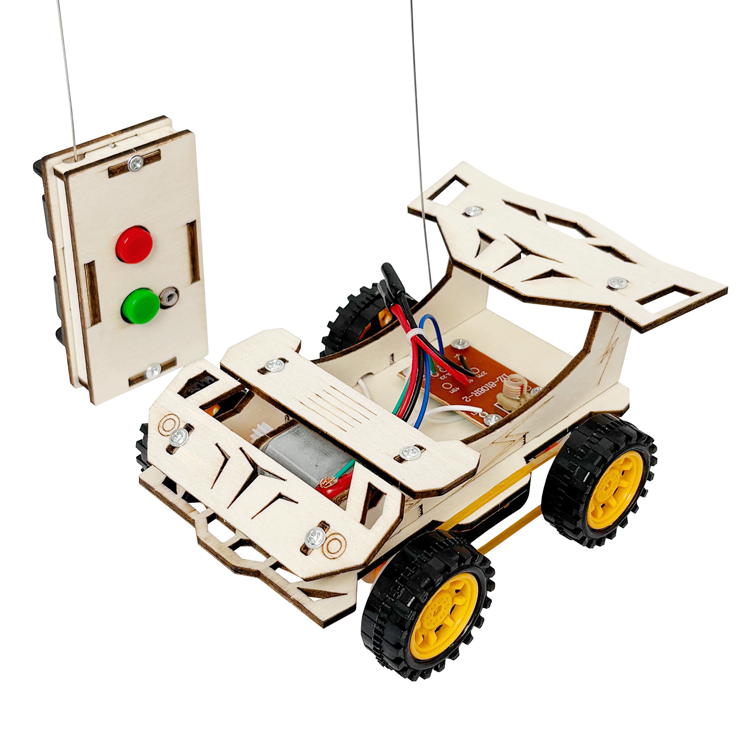 Big Eye Little Kid Remote Control Racing Car Steam Science Experiment Kit Children's DIY Handmade Toy Birthday Gift for Boys and Girls