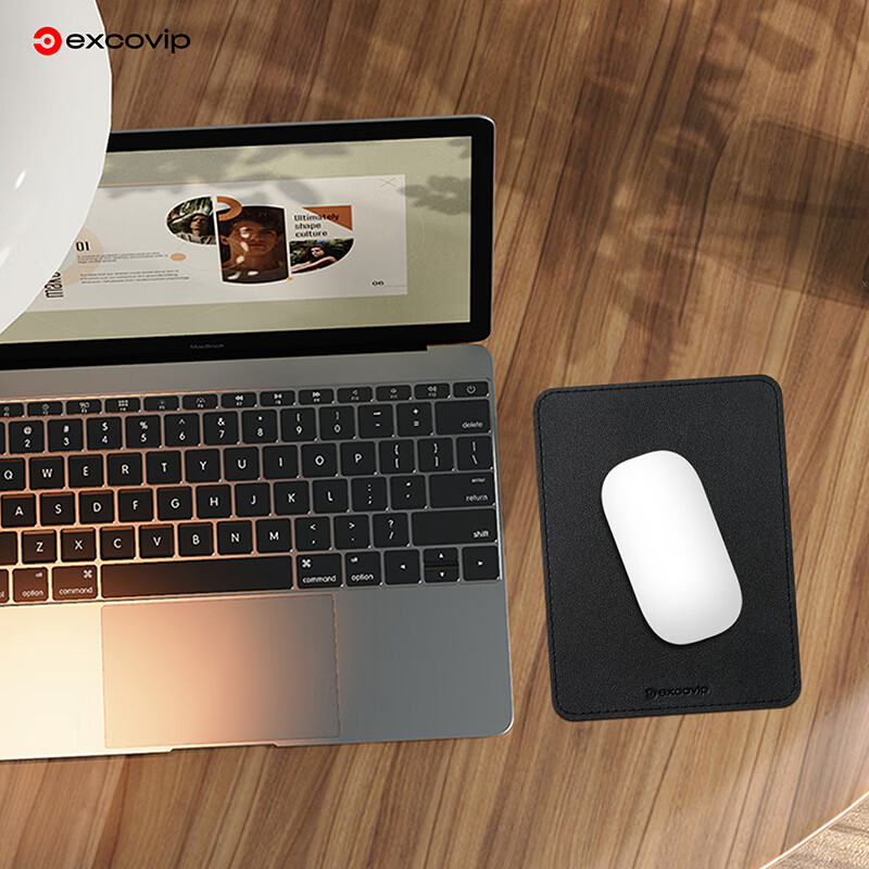 EXCO Vintage Orange Pink Leather Small Mouse Pad Portable Edge-Locked Waterproof Mini Mouse Mat Compact Office Use Unisex 1055 6