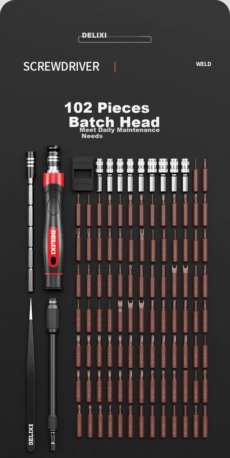 DELIXI Small Screwdriver Set, Phillips And Torx Multifunctional Screwdrivers, Disassembly And Dust Removal Tools, Phone Repair Kit, Screwdriver Set 2