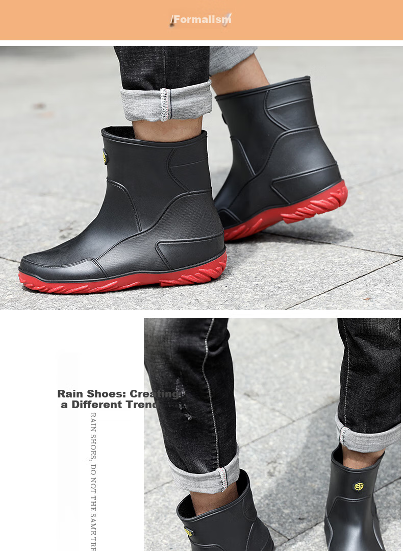 FOOTOPPO Rain Boots for Men, Mid-Calf Waterproof Shoes, Adult Water Boots, Fashionable Rubber Shoes, Water Boots for Wome 10