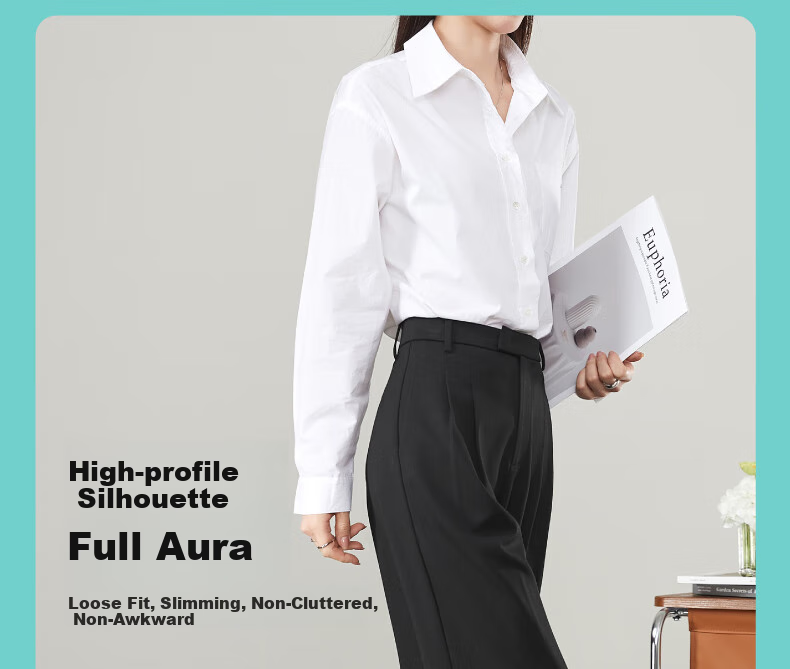 ESE-Y Wide-Leg Suit Pants for Women, Spring 2025 New Style, High-Waisted Draping Slimming Trousers, Black-Standard Size 31 7