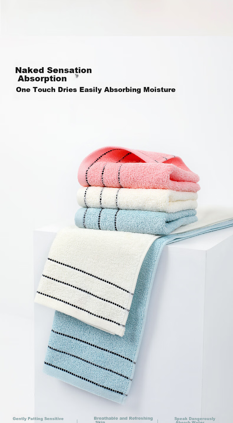 Grace Pure Cotton 5A Antibacterial Towel for Women, Home And Hotel Use, Men's Solid Color Satin Edge Face Towel, All-Cotton Blue + Gray Sports 4