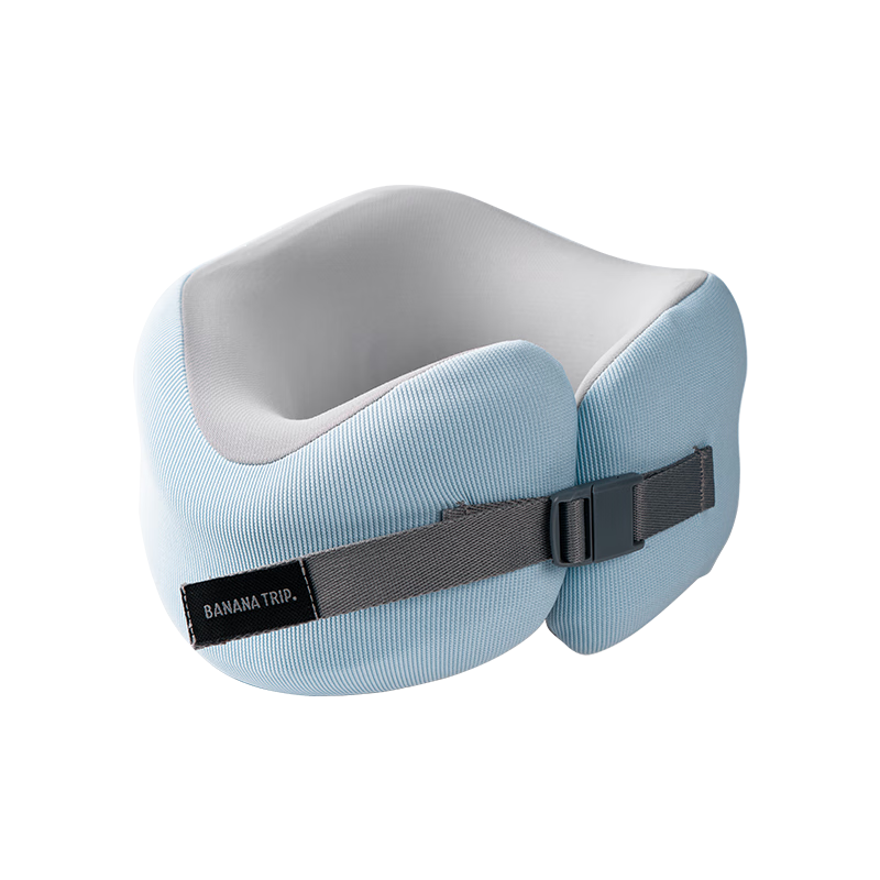 Jiaoqu Travel U-Shaped Neck Pillow Cervical Pillow for Neck Support Airplane Car Headrest Nap Portable Storage Light Blue