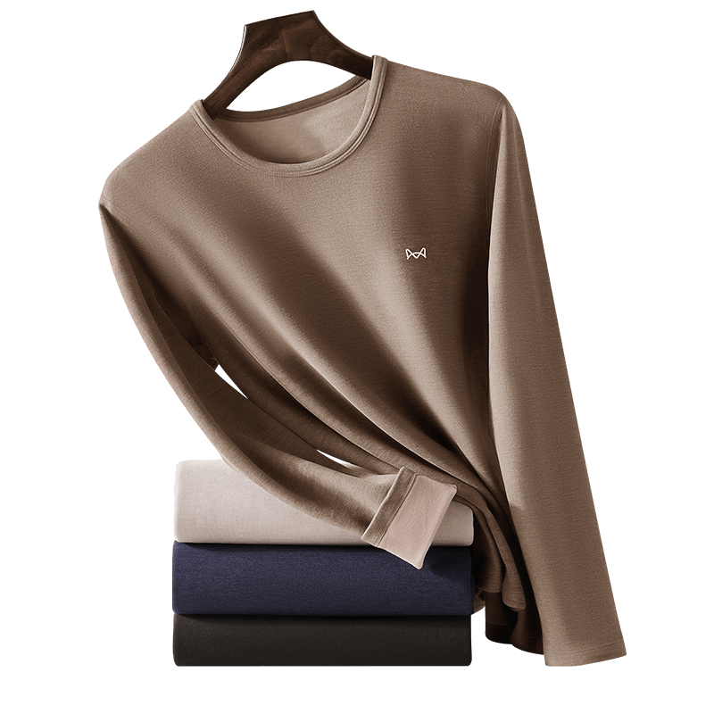 MiiOW Cashmere Silk 10A Antibacterial And Anti-Mite Thermal Underwear, Men's Fleece-Lined Autumn Top And Bottom Set, New Style for 2026