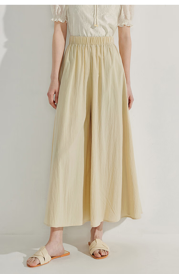 INMAN [Showroom Style] Lyocell Wide-Leg Pants, Summer 2026 Women's Casual Versatile Trousers, Apricot Color, Size M 6