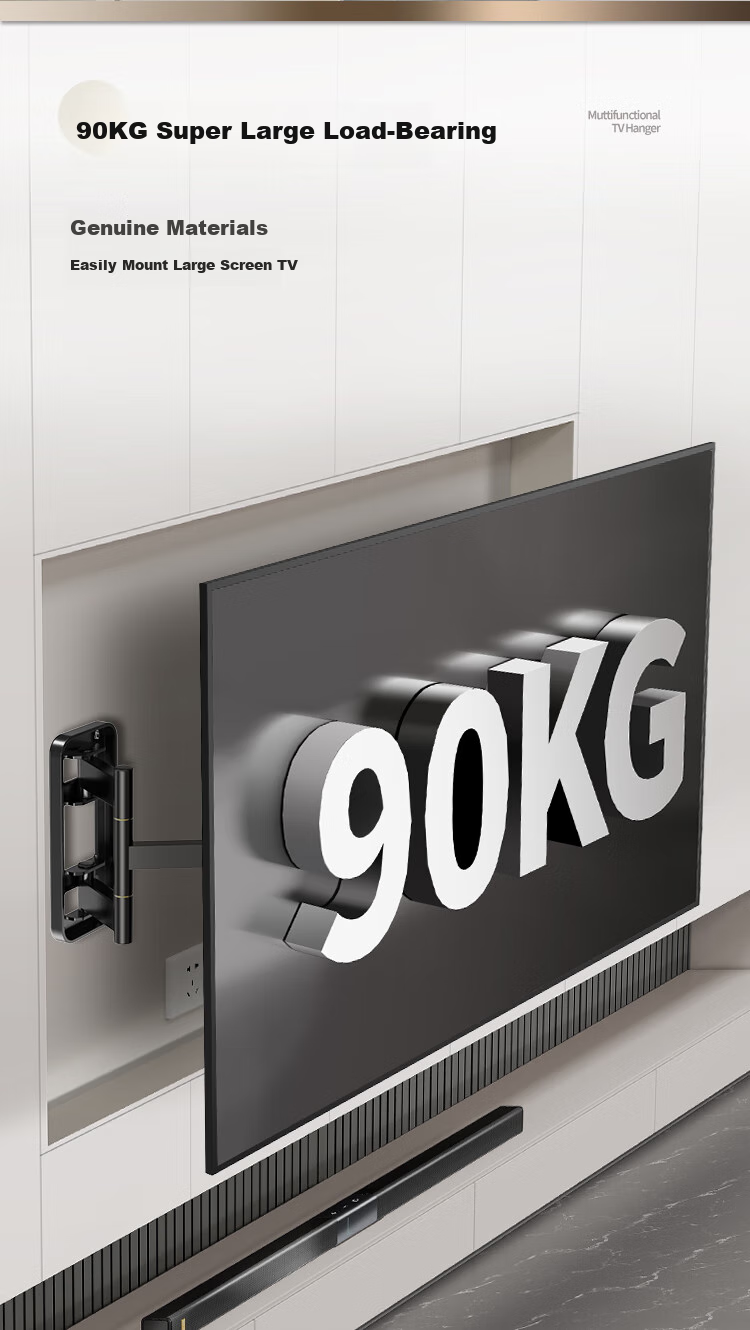 TAZD 65-90 Inch TV Mount, Extendable Bracket, Thickened Large Span Wall Plate, Stretching Internal Embedded Rotating Bracket, Suitable for Hisense, TCL, Leiniao, Huawei, Xiaomi, Skyworth And Others 6